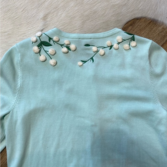 Talbots embroidered crew neck cardigan sweater - Picture 8 of 8